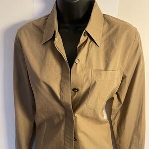DKNY Women's Brown Button Down Shirt